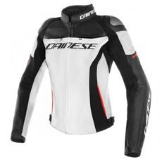Dámská kožená bunda Dainese RACING 3 LADY - bílá